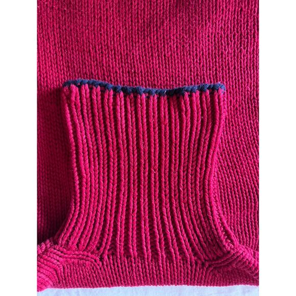 Tommy Hilfiger Hand 3D Chunky Knit Turtleneck Sweater Large Vintage 90s Big Logo - Picture 7 of 13